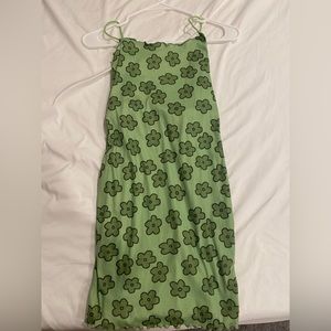Green Floral Print Dress